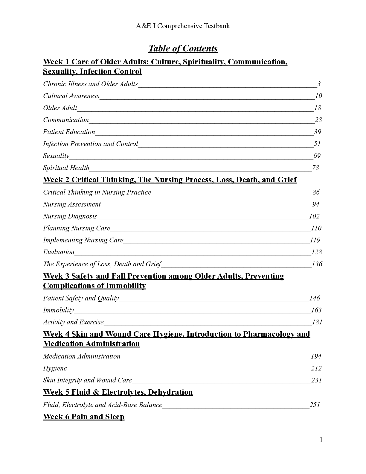 Preview image for NURSE 311 A&E 1 Comprehensive_Test_Bank